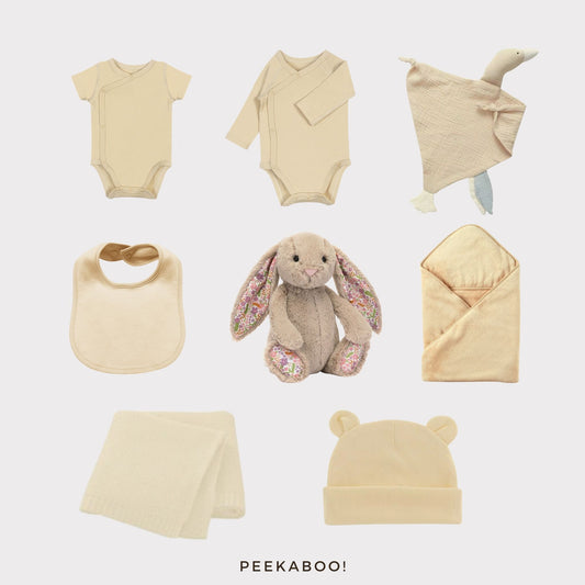 Personalised Jellycat Newborn Baby Welcome Gift Set - Beige Petal