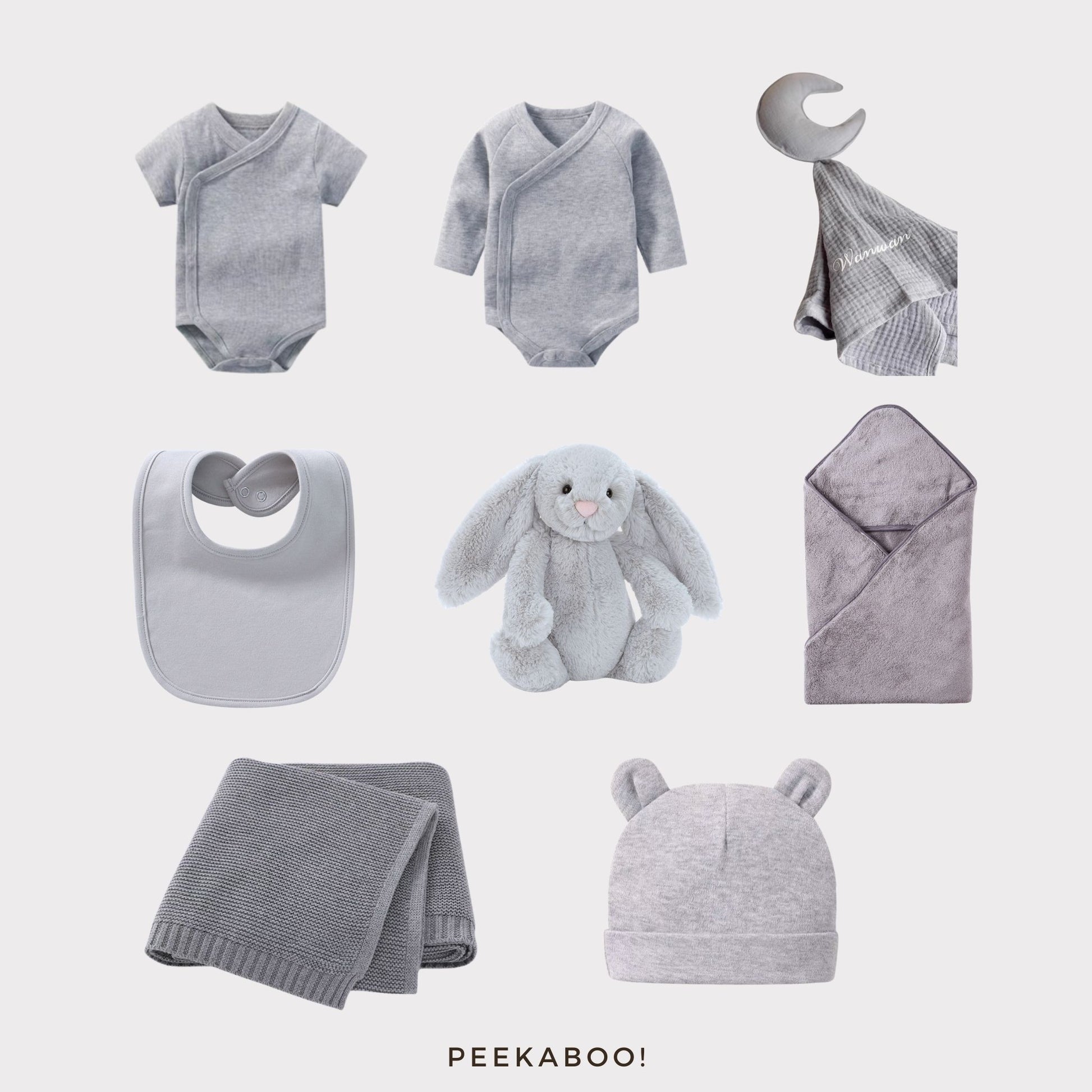 Baby-Bodysuit-Hat-100-Days-Gift-Set-Cover-Peekaboo