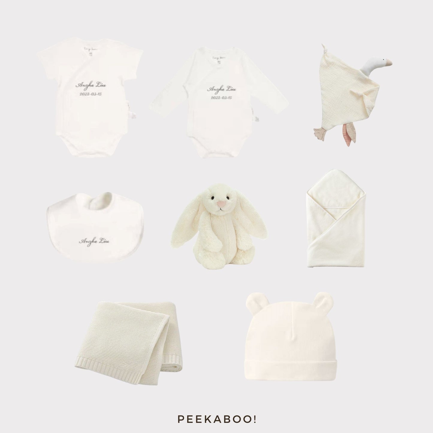 Personalised-Baby-newborn-Giftset-White-Cover-Peekaboo