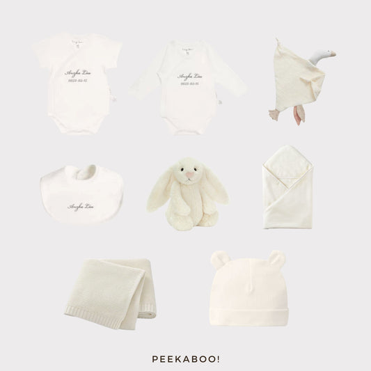 Personalised-Baby-newborn-Giftset-White-Cover-Peekaboo