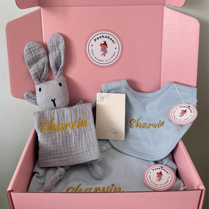 Personalised Jellycat Newborn Baby Welcome Gift Set - Blue