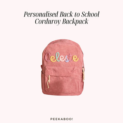Personalised-Back-to-School-Corduroy-Backpack-Red