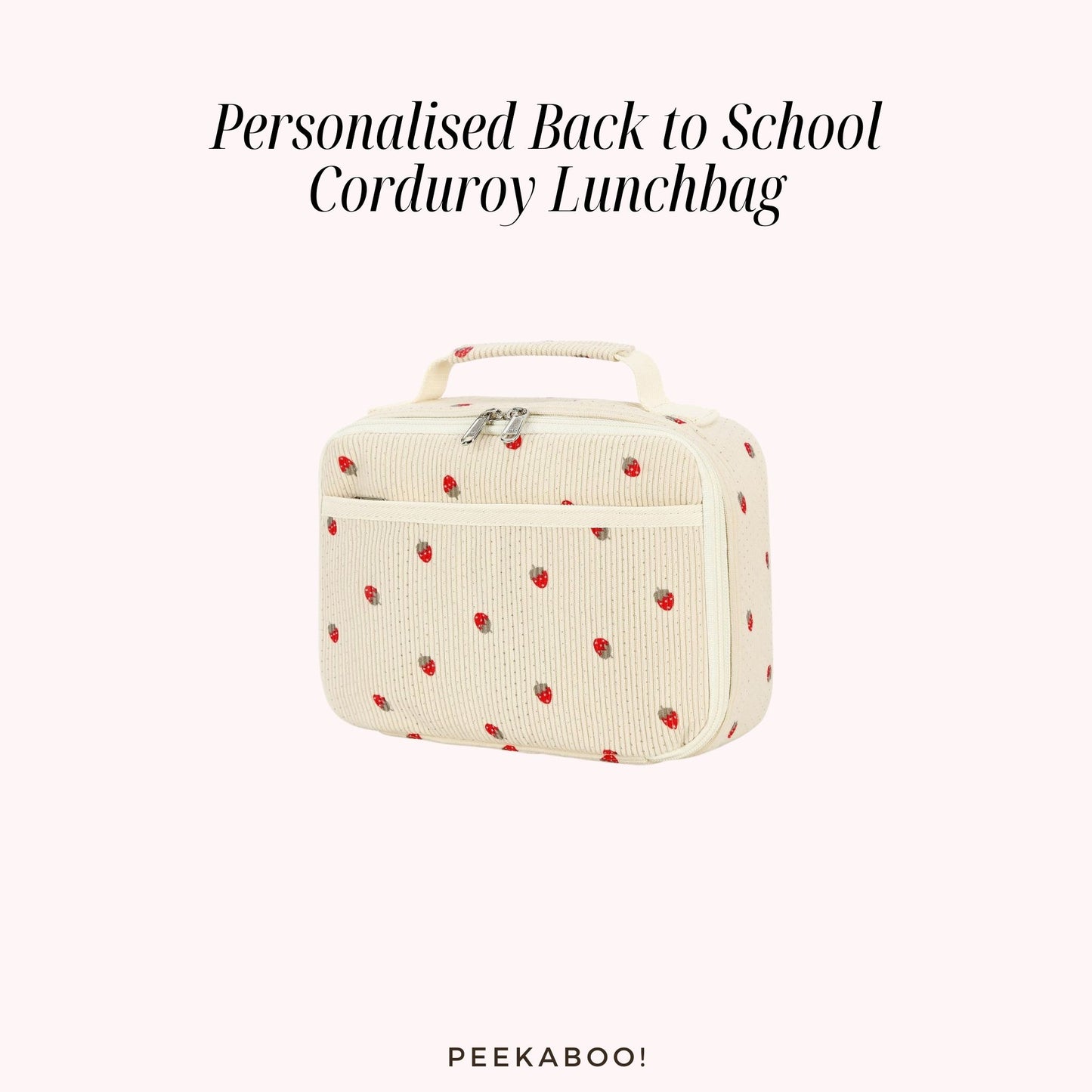 Personalised-Back-to-School-Corduroy-Lunchbag-Beige-Strawberry