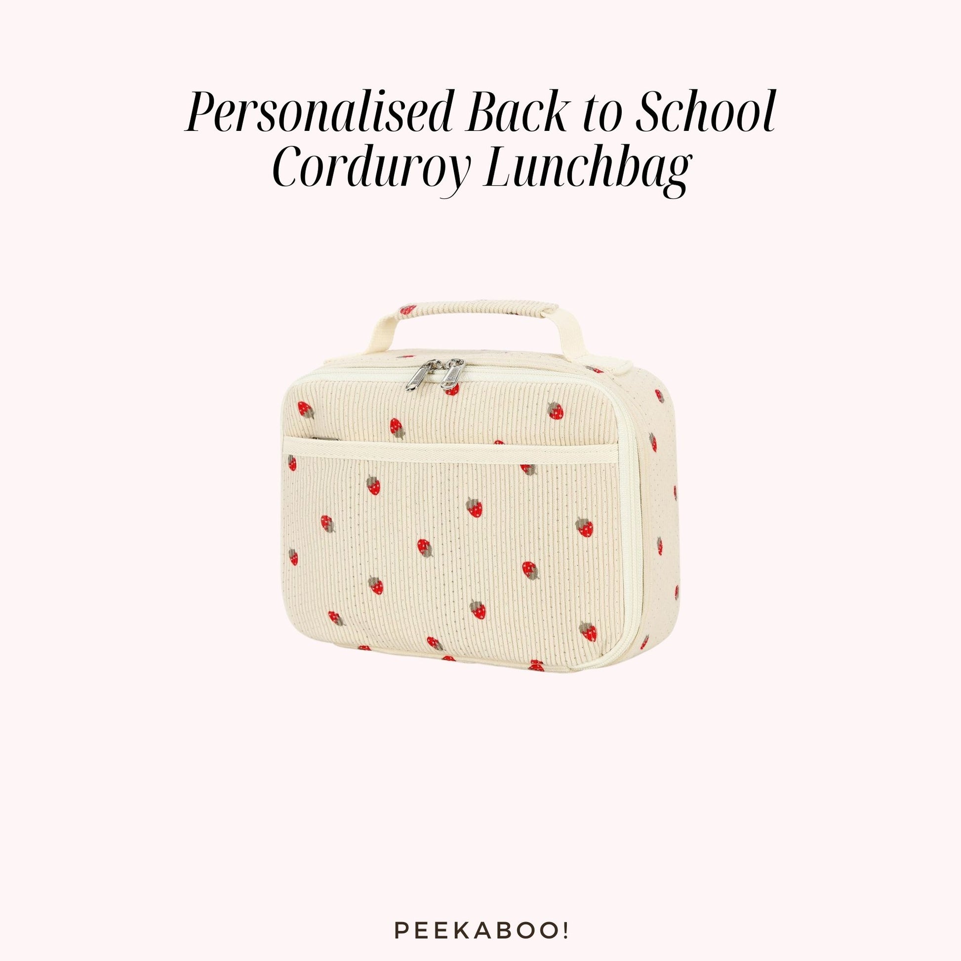 Personalised-Back-to-School-Corduroy-Lunchbag-Beige-Strawberry