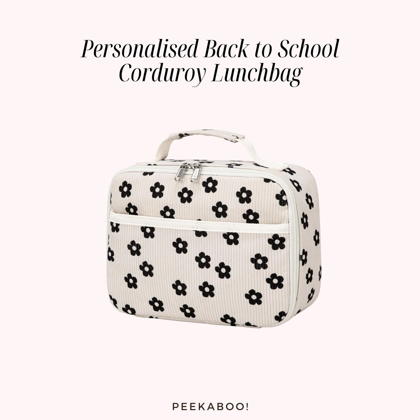 Personalised-Back-to-School-Corduroy-Lunchbag-Black-Flower