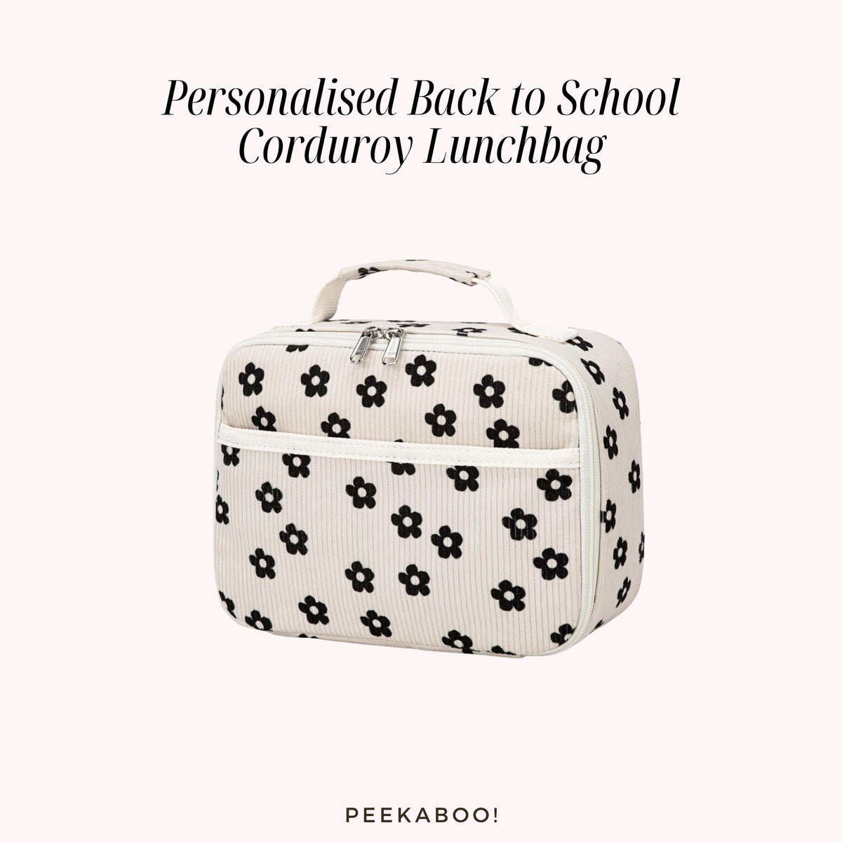 Personalised-Back-to-School-Corduroy-Lunchbag-Black-Flower
