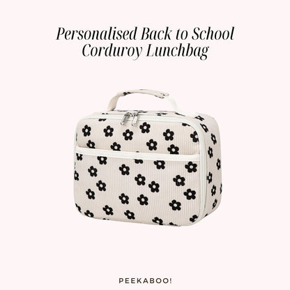 Personalised-Back-to-School-Corduroy-Lunchbag-Black-Flower