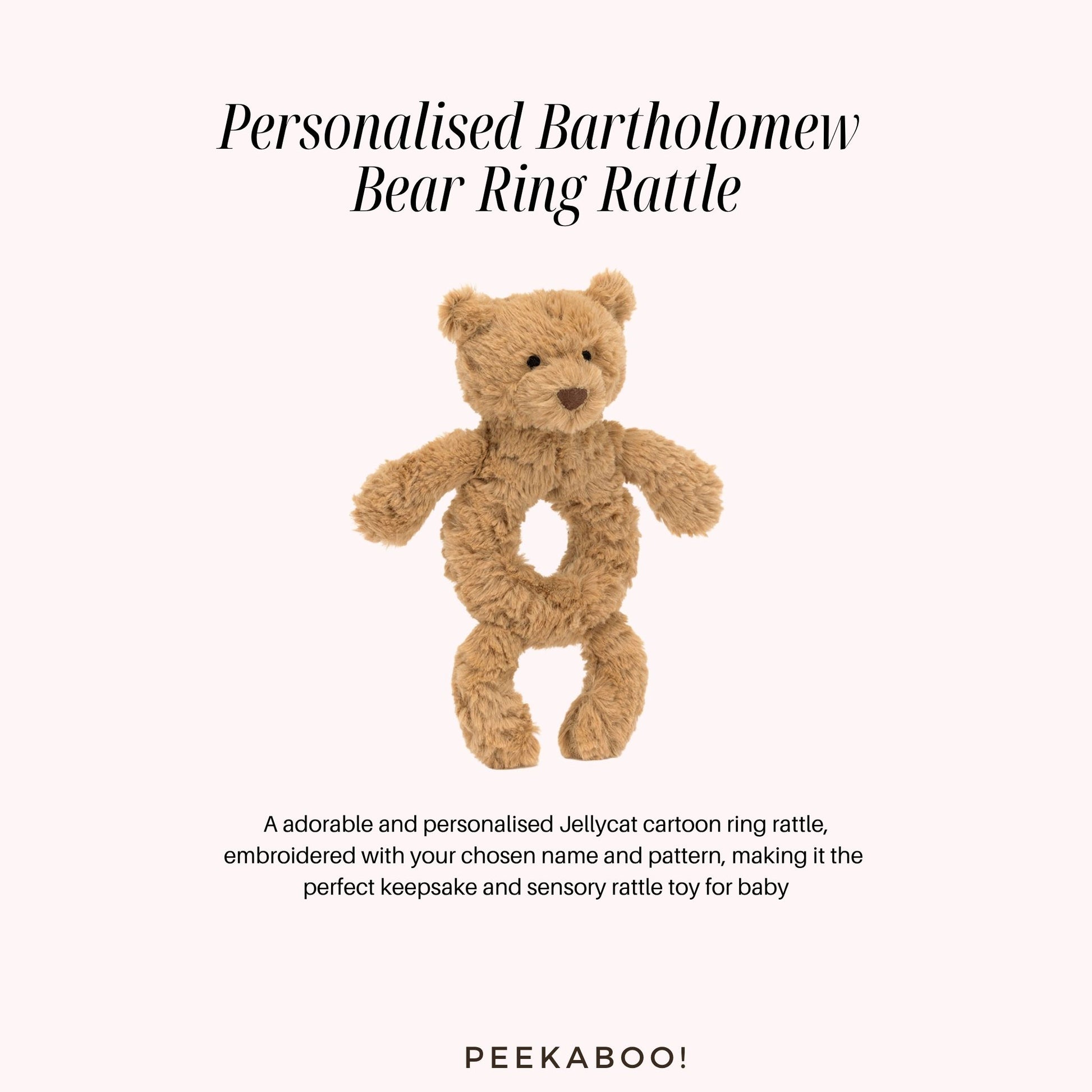Personalised-Bartholomew-Bear-Ring-Rattle-Peekaboo