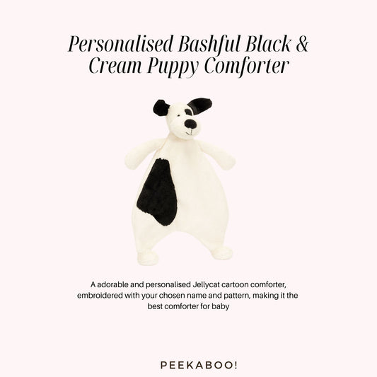 Personalised-Bashful-Black-Cream-Puppy-Comforter-Peekaboo