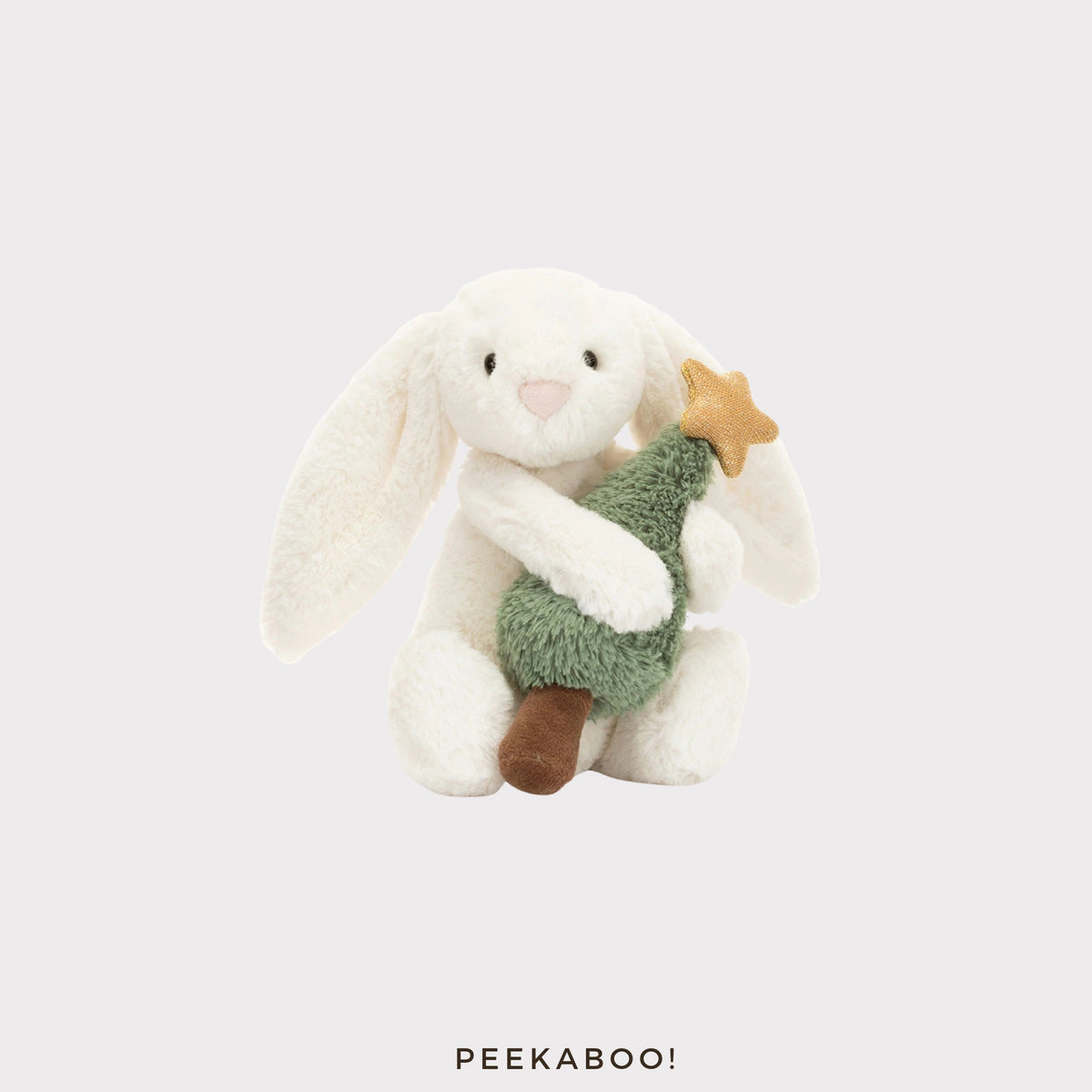 Personalised Jellycat Bashful Bunny with Christmas Tree