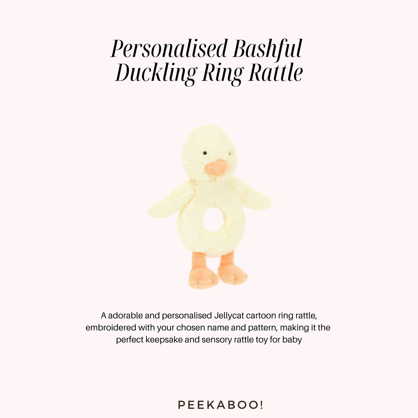 Personalised-Bashful-Duckling-Ring-Rattle-Peekaboo
