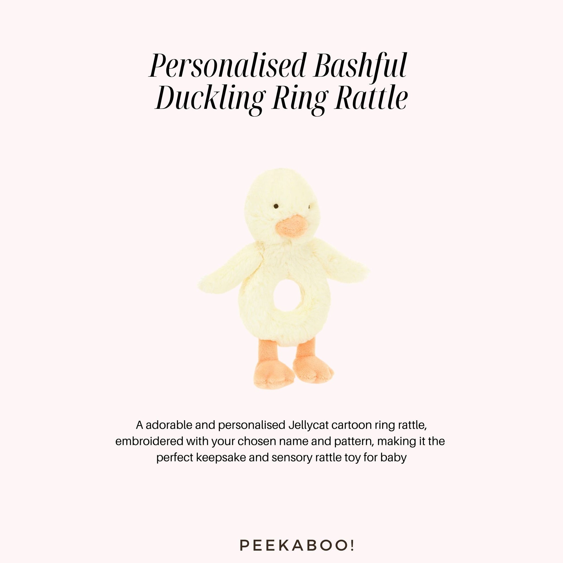 Personalised-Bashful-Duckling-Ring-Rattle-Peekaboo