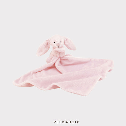 Personalised-Bashful-Pink-Bunny-Soother-Cover-Peekaboo