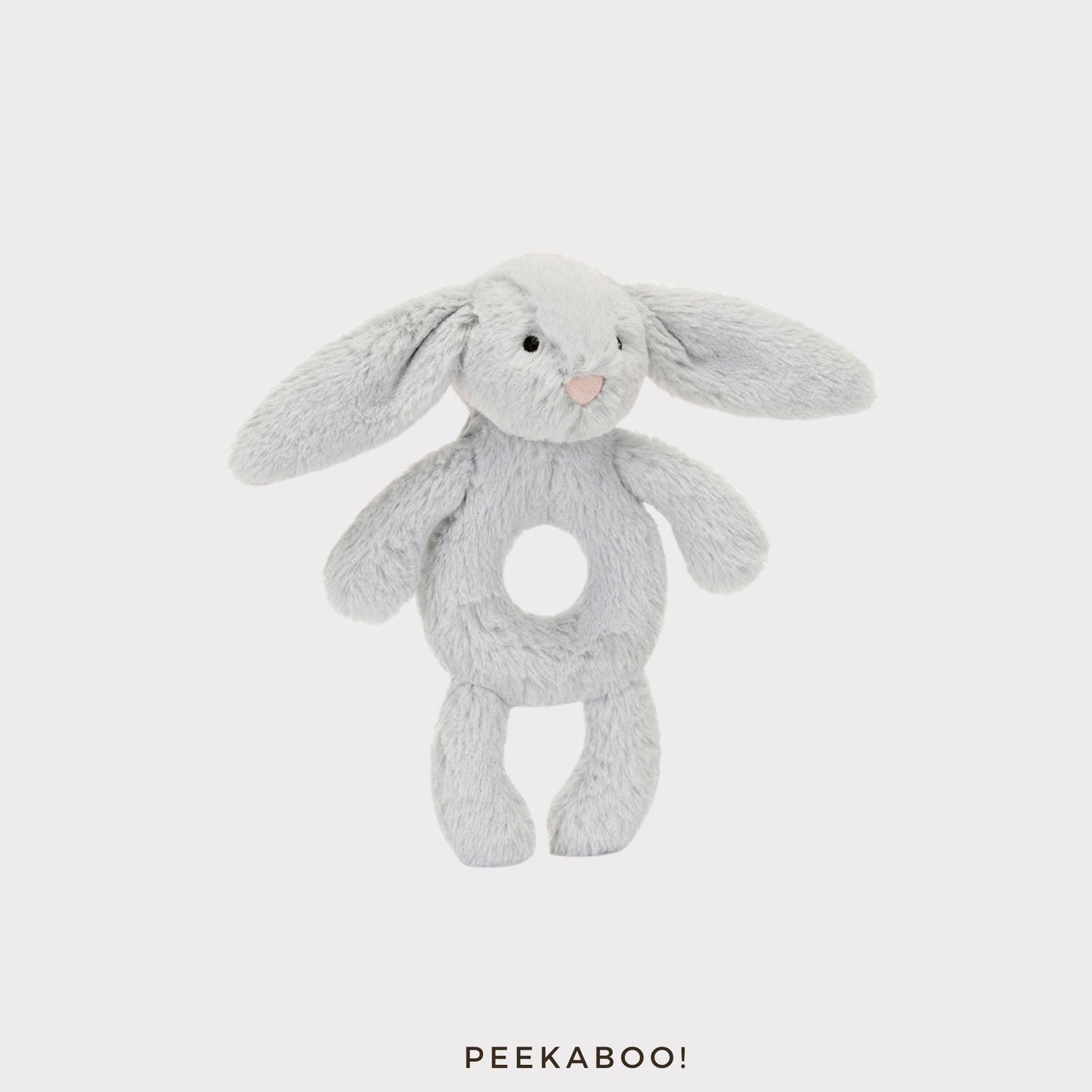 Personalised-Bashful-Silver-Bunny-Ring-Rattle-Cover-Peekaboo