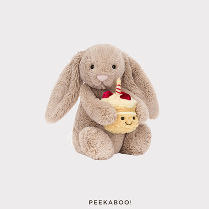 Personalised-Beige-Birthday-Cake-Bunny-Cover-Peekaboo