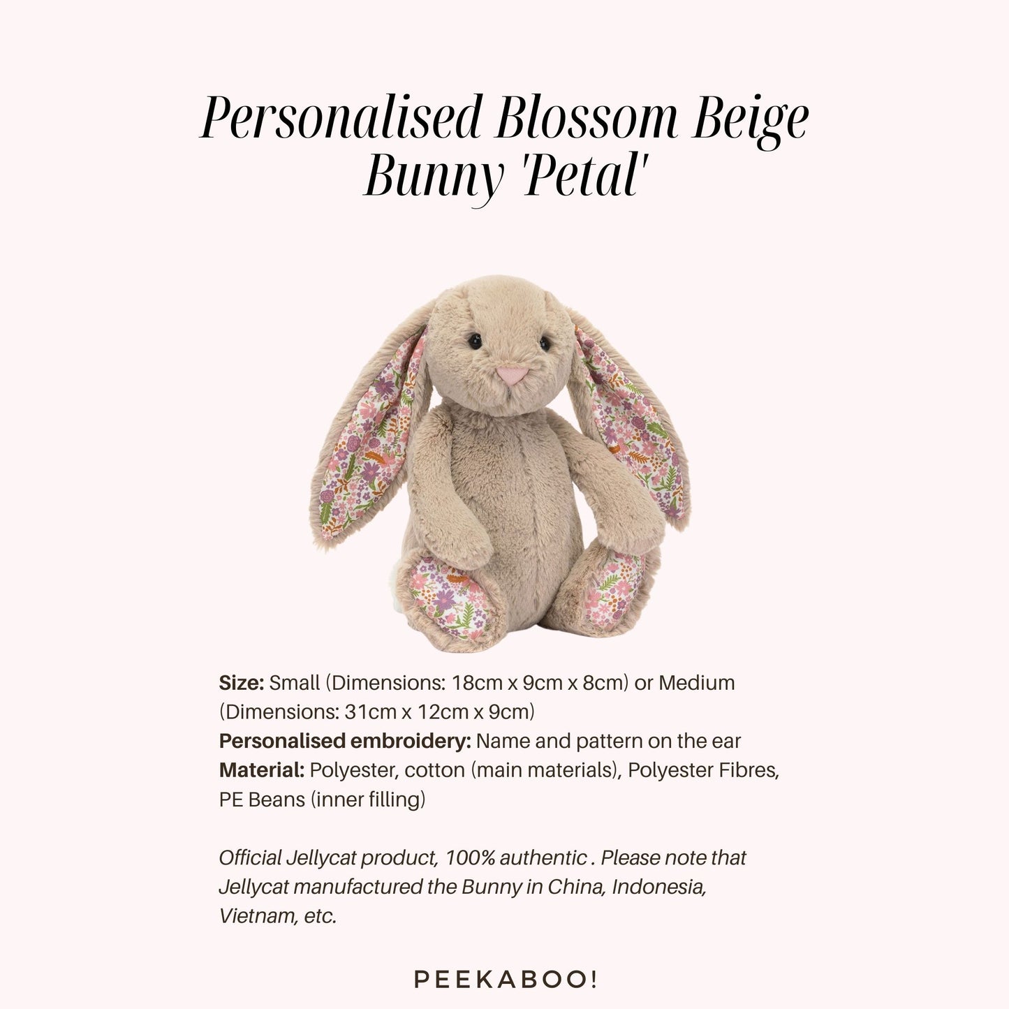 Personalised-Blossom-Beige-Bunny-Petal-Size-Peekaboo