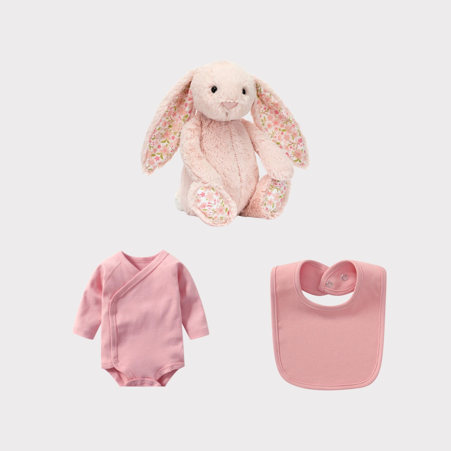 Personalised Jellycat Bunny and Bodysuit Set - Blush 'Cherry'