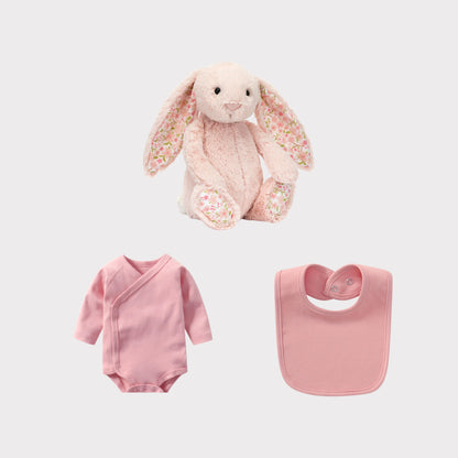 Personalised Jellycat Bunny and Bodysuit Set - Blush 'Cherry'