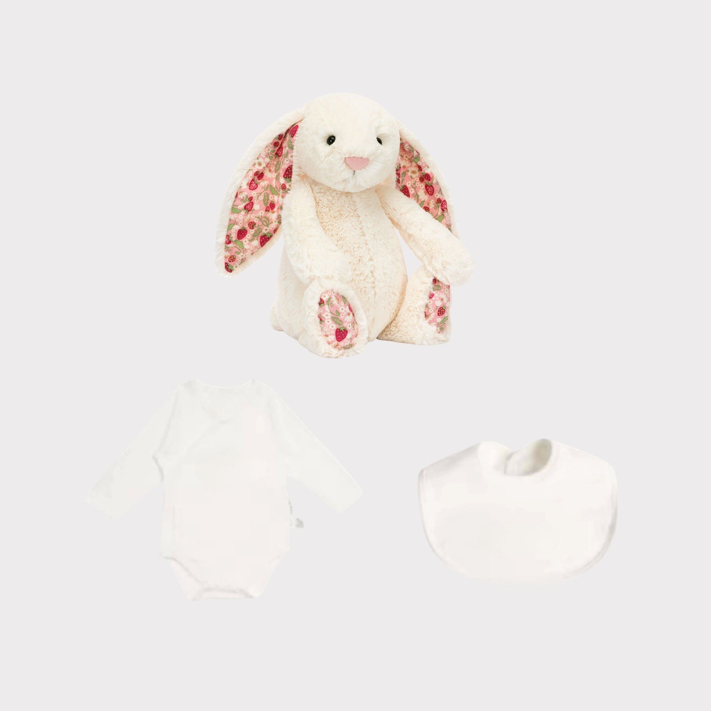 Personalised Jellycat Bunny and Bodysuit Set - Cream 'Berry'