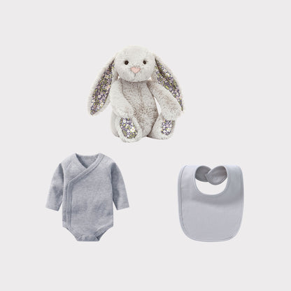 Personalised Jellycat Bunny and Bodysuit Set - Silver 'Bloom'