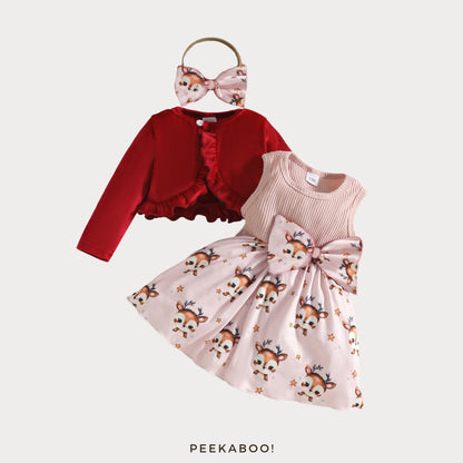 Personalised-Christmas-Baby-Girl-Dress-Cardigan-Set-reindeer-Peekaboo