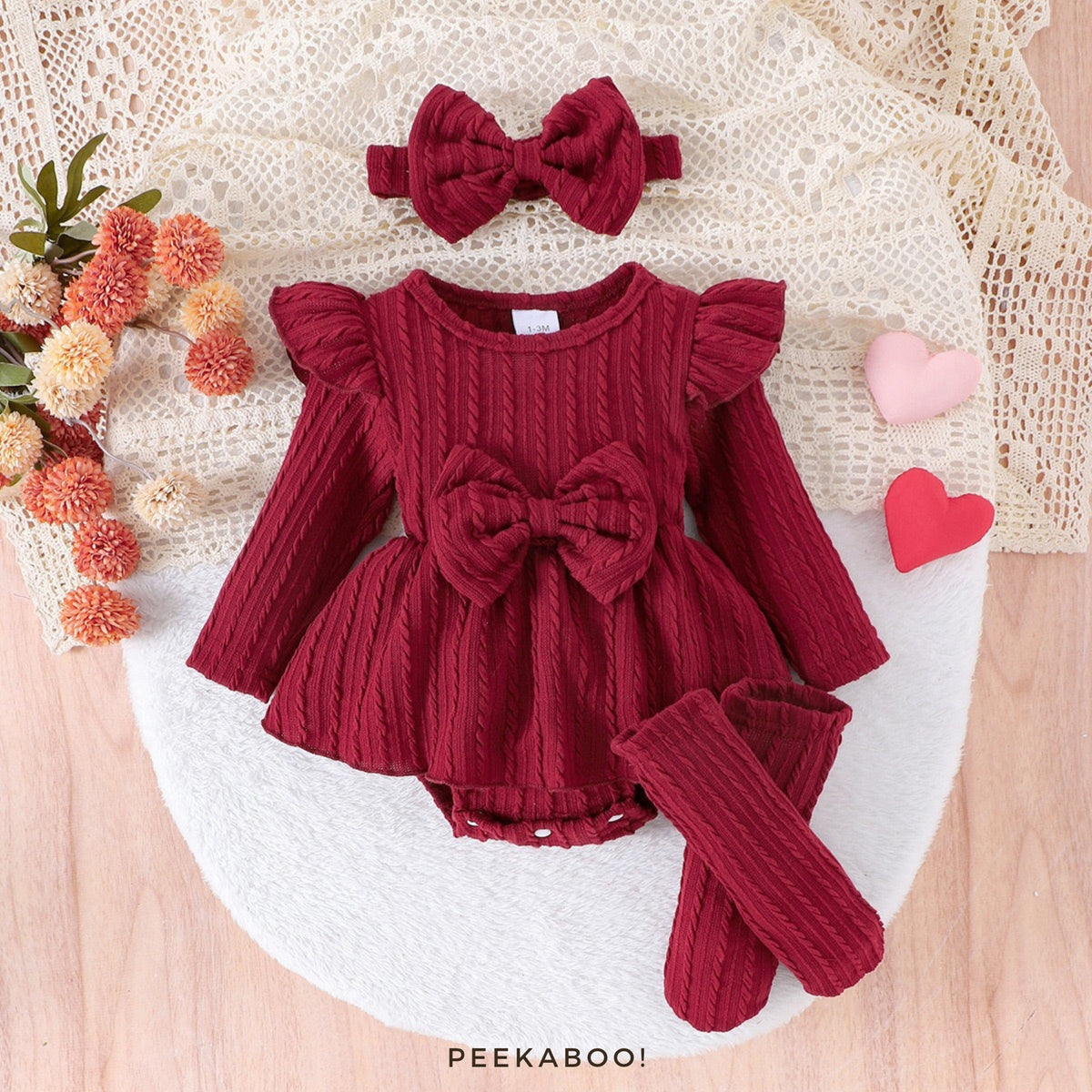 Christmas Baby Girl Romper Dress Set
