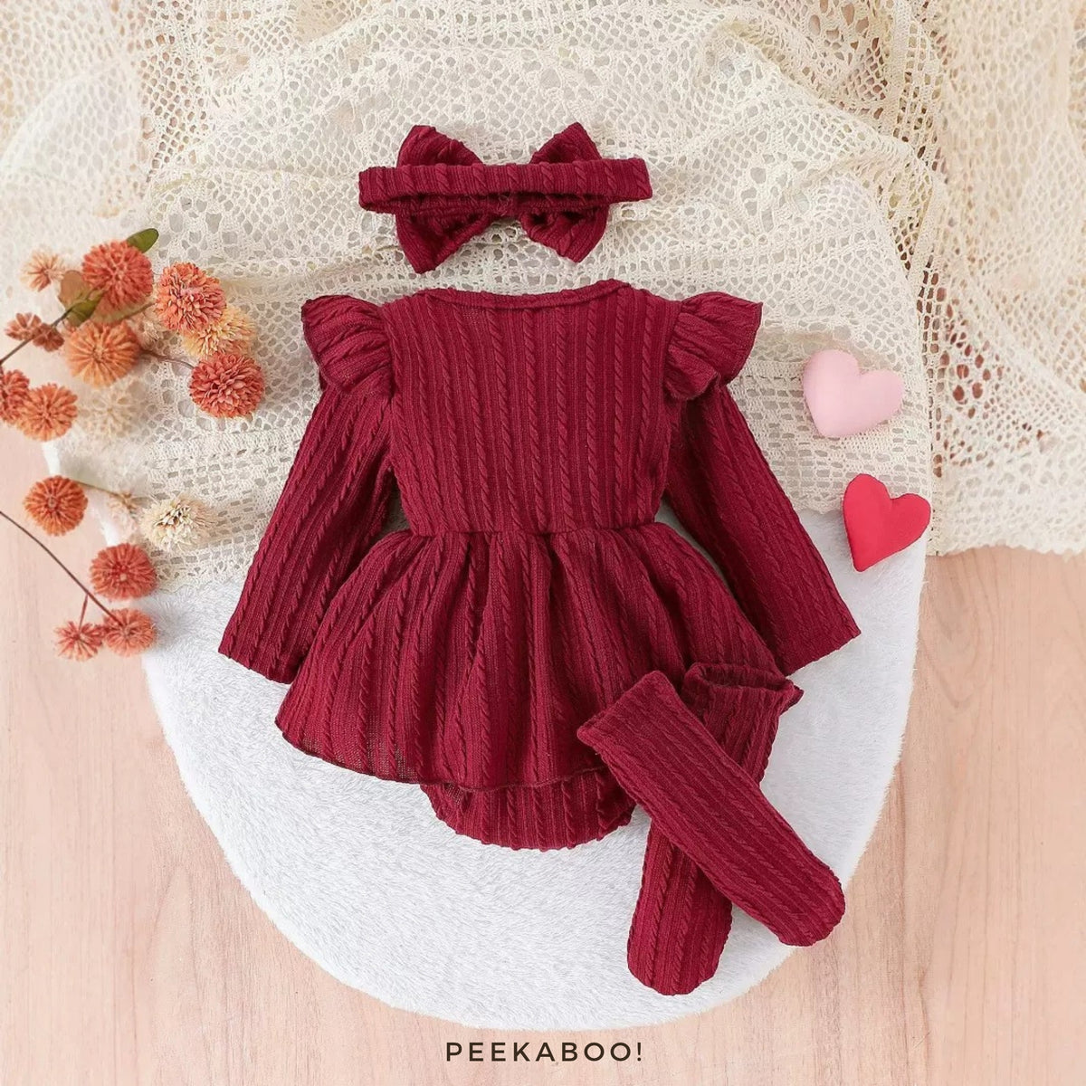 Christmas Baby Girl Romper Dress Set