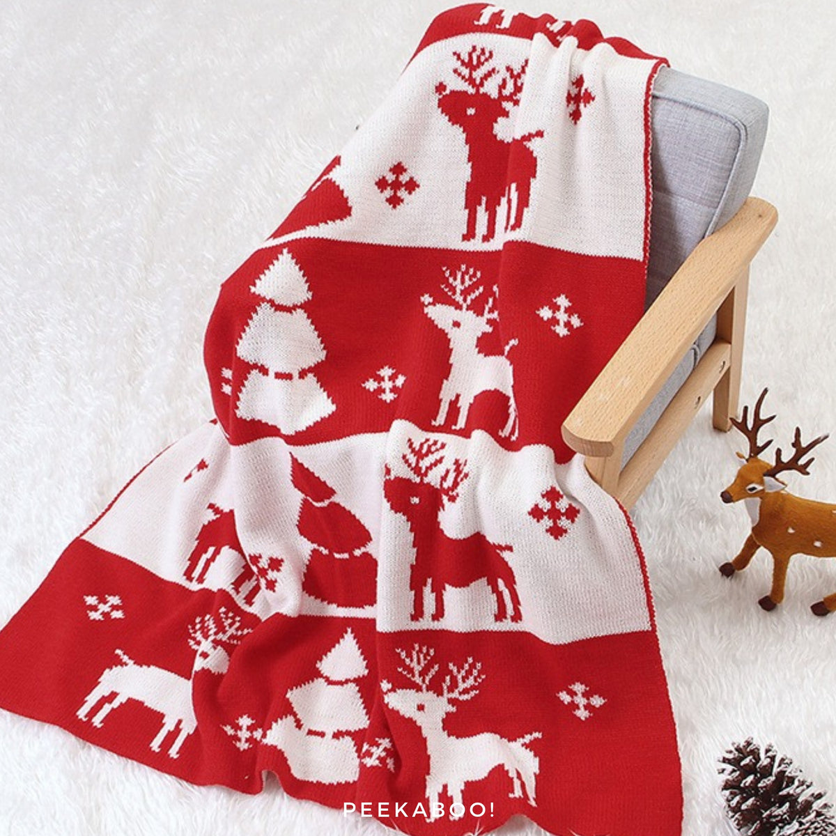Personalised Christmas Reindeer Blanket