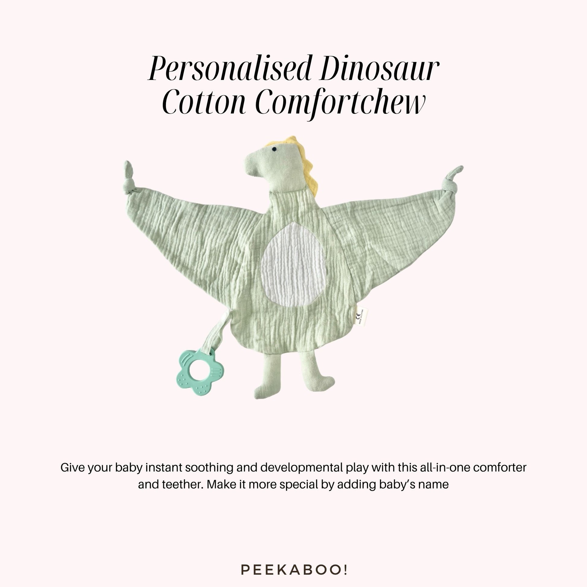 Personalised-Cotton-Comfortchew-Dinosaur-Peekaboo