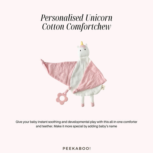 Personalised-Cotton-Comfortchew-Unicorn-Peekaboo