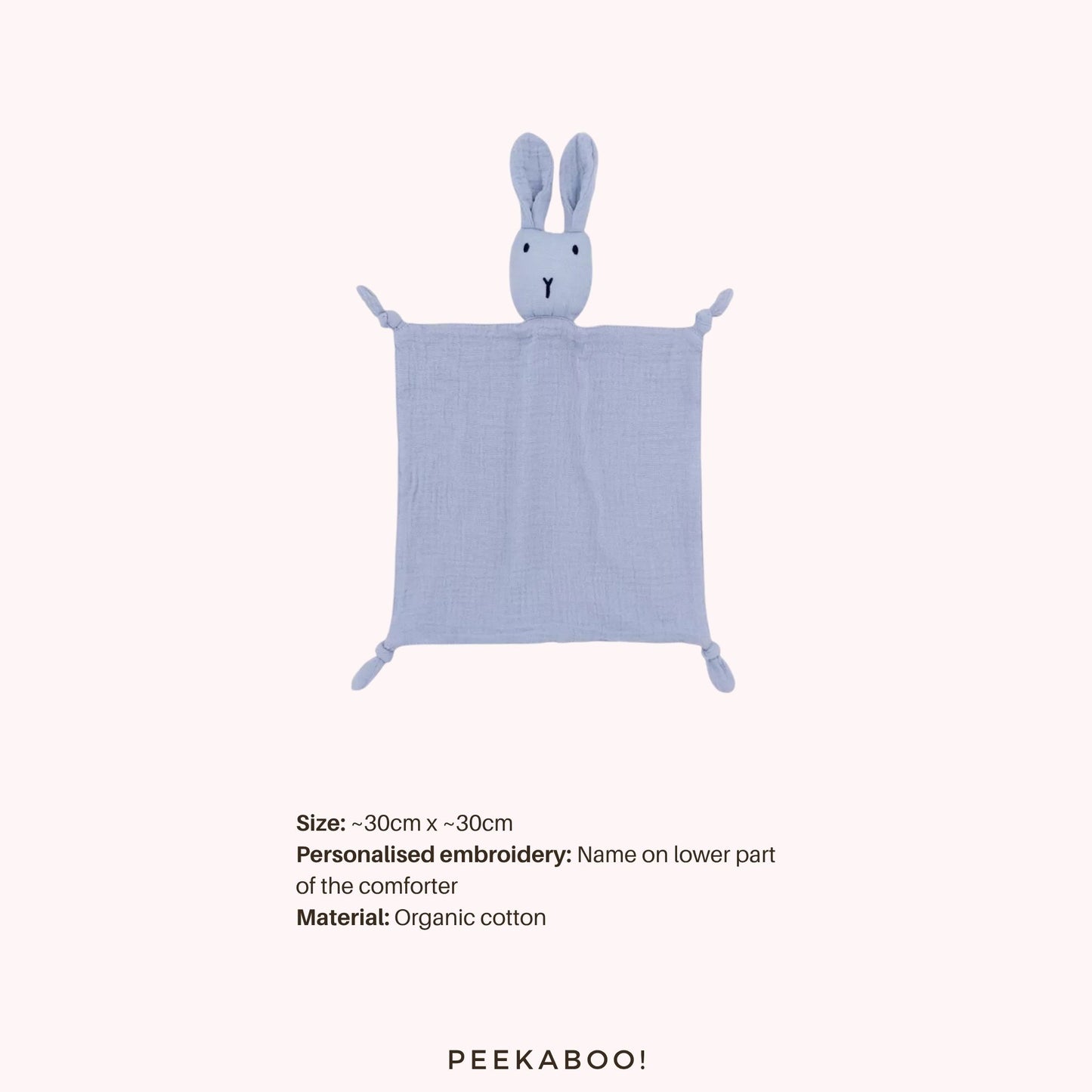 Personalised-Cotton-Muslin-Comforter-Bunny-Blue-Peekaboo
