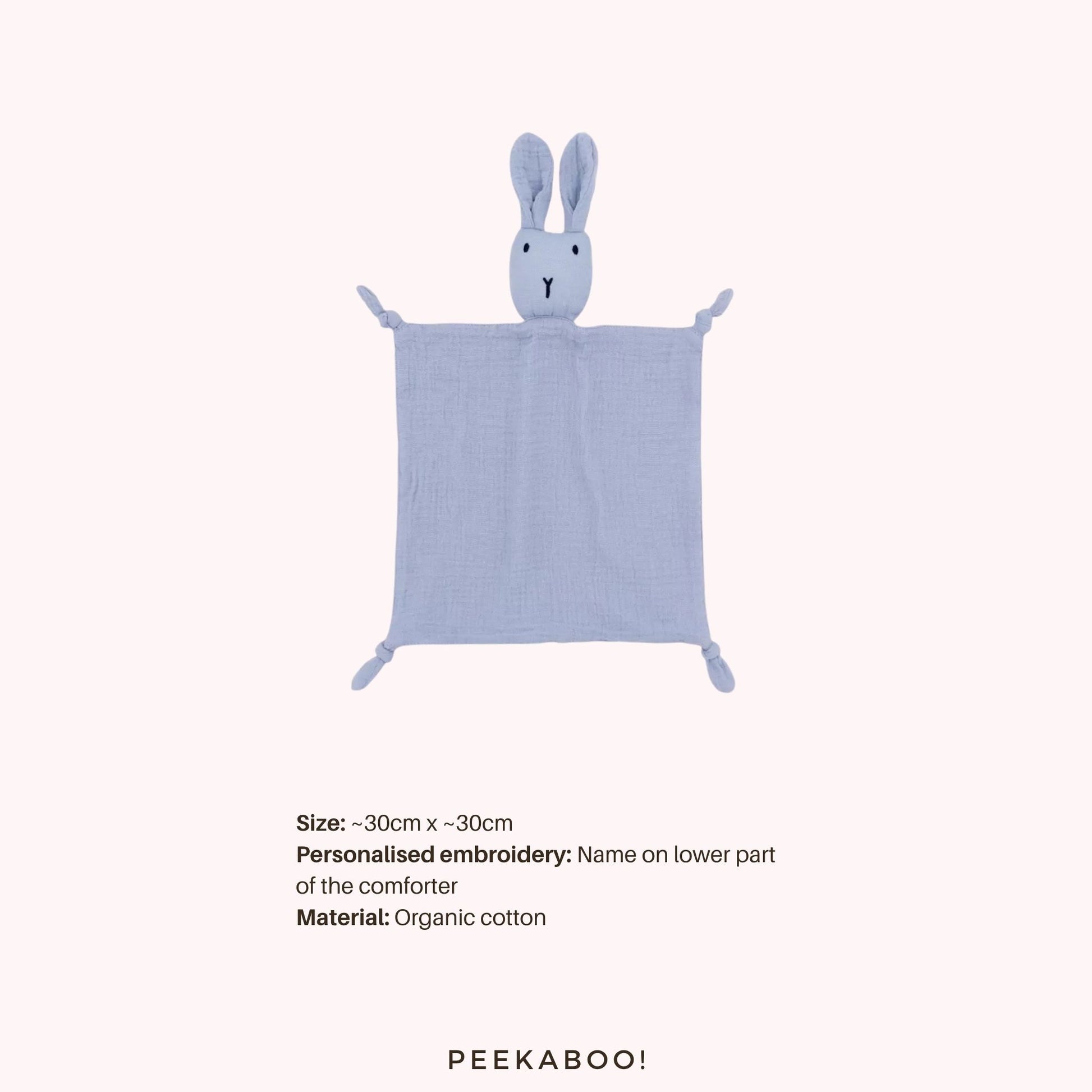Personalised-Cotton-Muslin-Comforter-Bunny-Blue-Peekaboo