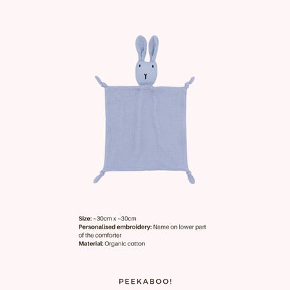 Personalised-Cotton-Muslin-Comforter-Bunny-Blue-Peekaboo