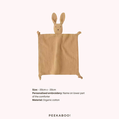 Personalised-Cotton-Muslin-Comforter-Bunny-Yellow-Peekaboo