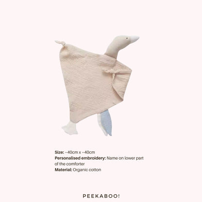 Personalised-Cotton-Muslin-Comforter-Duck-Beige-Peekaboo