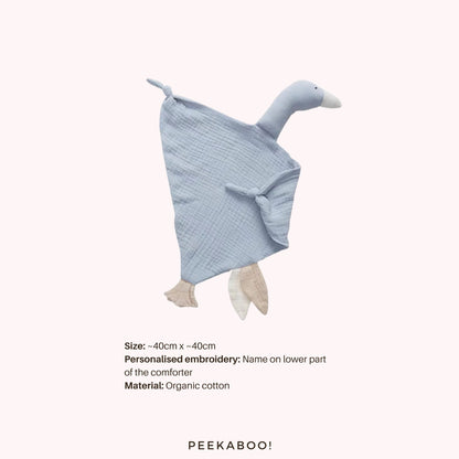 Personalised-Cotton-Muslin-Comforter-Duck-Blue-Peekaboo