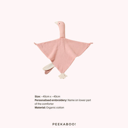 Personalised-Cotton-Muslin-Comforter-Duck-Pink-Peekaboo