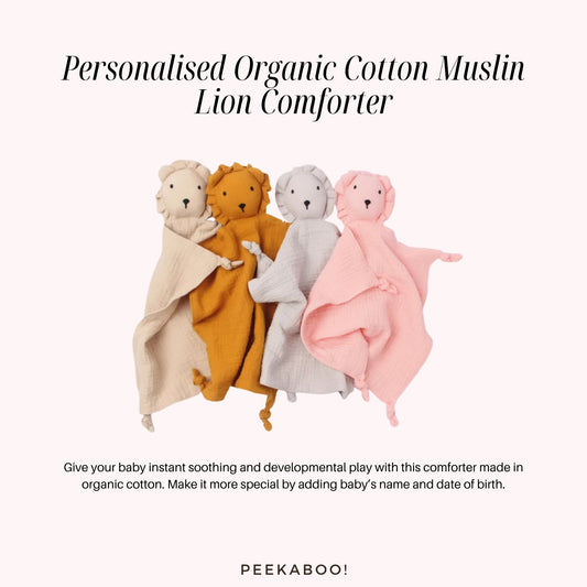 Personalised-Cotton-Muslin-Comforter-Lion-Peekaboo
