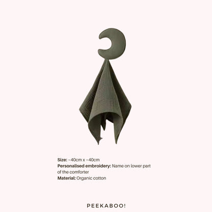 Personalised-Cotton-Muslin-Comforter-Moon-Dark-Green-Peekaboo