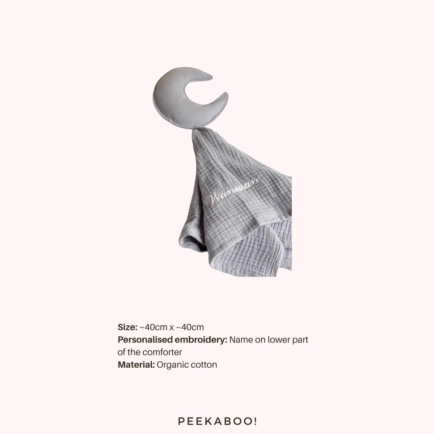 Personalised-Cotton-Muslin-Comforter-Moon-Grey-Peekaboo