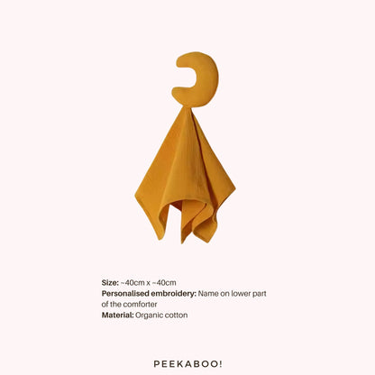 Personalised-Cotton-Muslin-Comforter-Moon-Yellow-Peekaboo