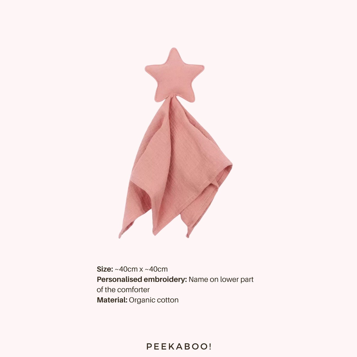 Personalised-Cotton-Muslin-Comforter-Star-Pink-Peekaboo