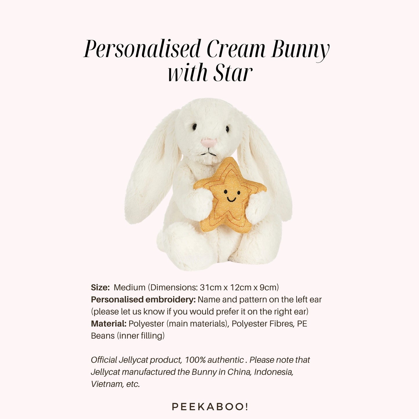 Personalised-Cream-Bunny-with-Star-size-Peekaboo