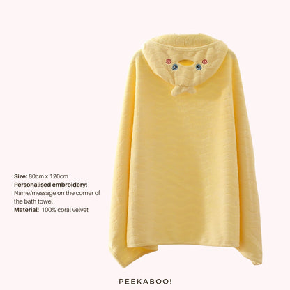 Personalised-Duck-Bath-Towel-Size-Peekaboo-Baby-And-Kids