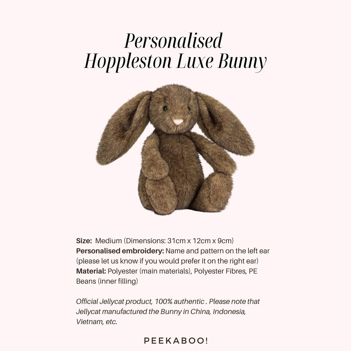 Personalised-Hoppleston-Luxe-Bunny-size-Peekaboo
