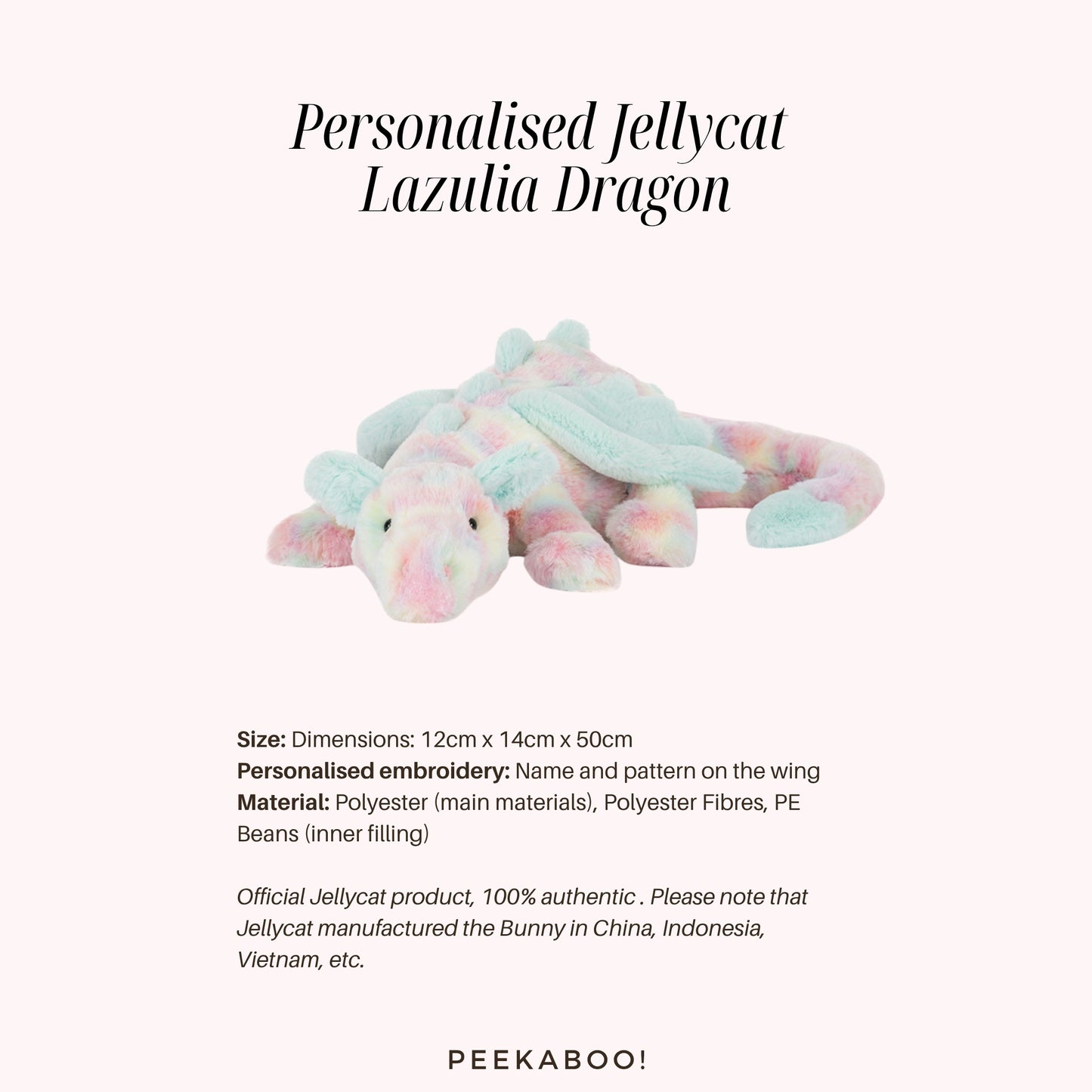 Personalised-Jellycat-Lazulia-Dragon-size-Peekaboo