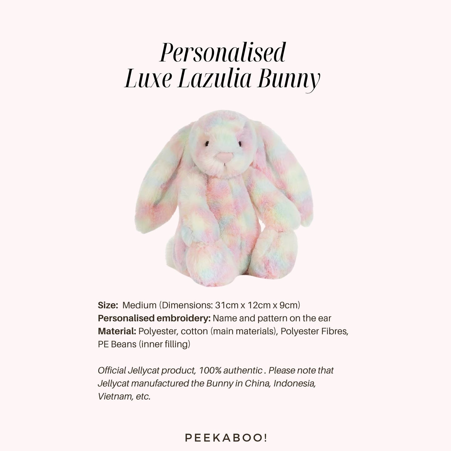 Personalised-Luxe-Lazulia-bunny-size-Peekaboo