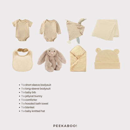 Personalised-Newborn-Baby-Welcome-Giftset-Beige-Bunny-Details-Peekaboo-nonpersonalisation