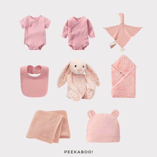 Personalised Jellycat Newborn Baby Welcome Gift Set - Blush Cherry