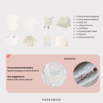 Personalised-Newborn-Baby-Welcome-Giftset-White-details-Peekaboo-jellycat-personalisation